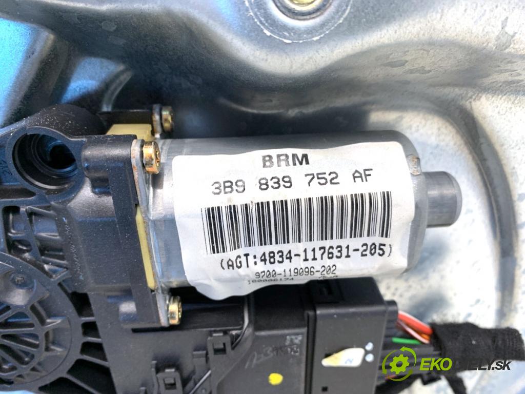 VW PASSAT B5 sedan 1999 66 kW 1.9 TDI 1896 mechanismus okna pravý zadní část 3B9839752AF