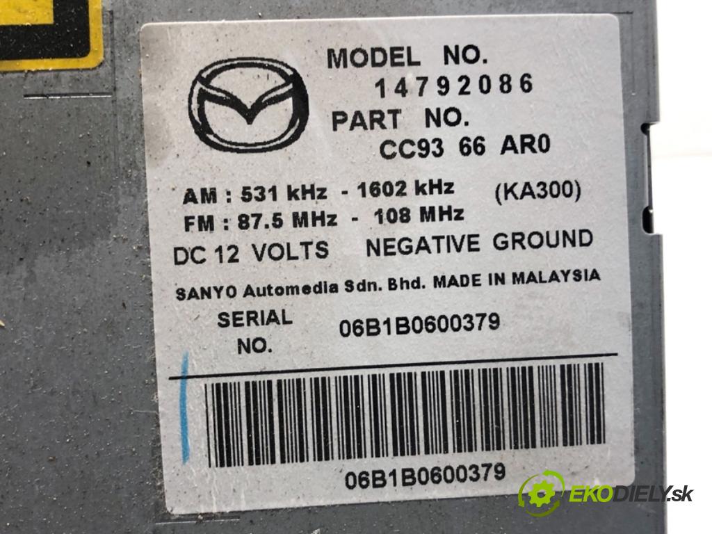 MAZDA 5 II nadwozie wielkoprzestrzenne (MPV) 2007 81 kW 2.0 CD (CR19) 1998 RADIO 14792086 (Audio zařízení)