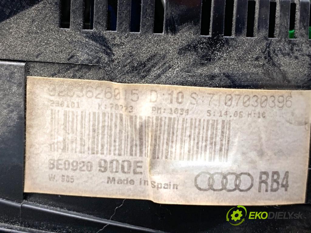 AUDI A4 B6 sedan 2001 74 kW 1.9 TDI 1896 Prístrojovka 8E0920900E (Prístrojová doska)