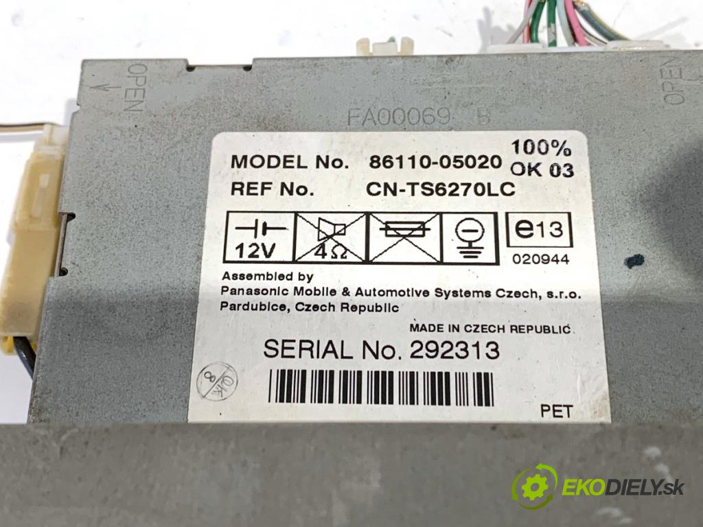 TOYOTA AVENSIS T25 Kombi 2004 95 kW 1.8 (ZZT251_) 1794 Dislpej 86110-05020 (Prístrojová doska)