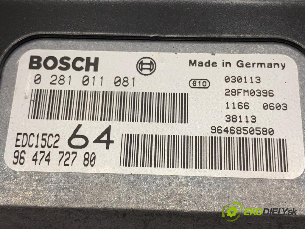 PEUGEOT 307 SW Kombi 2003 79 kW 2.0 HDI 110 1997 riadiaca jednotka Motor 9647472780 (Riadiaca jednotka)