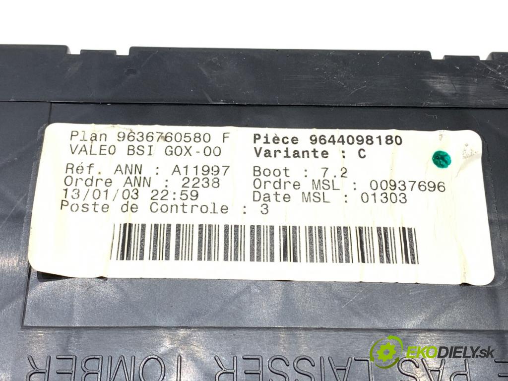 PEUGEOT 307 SW Kombi 2003 79 kW 2.0 HDI 110 1997 modul BSI 9644098180 (Pojistkové skříňky)