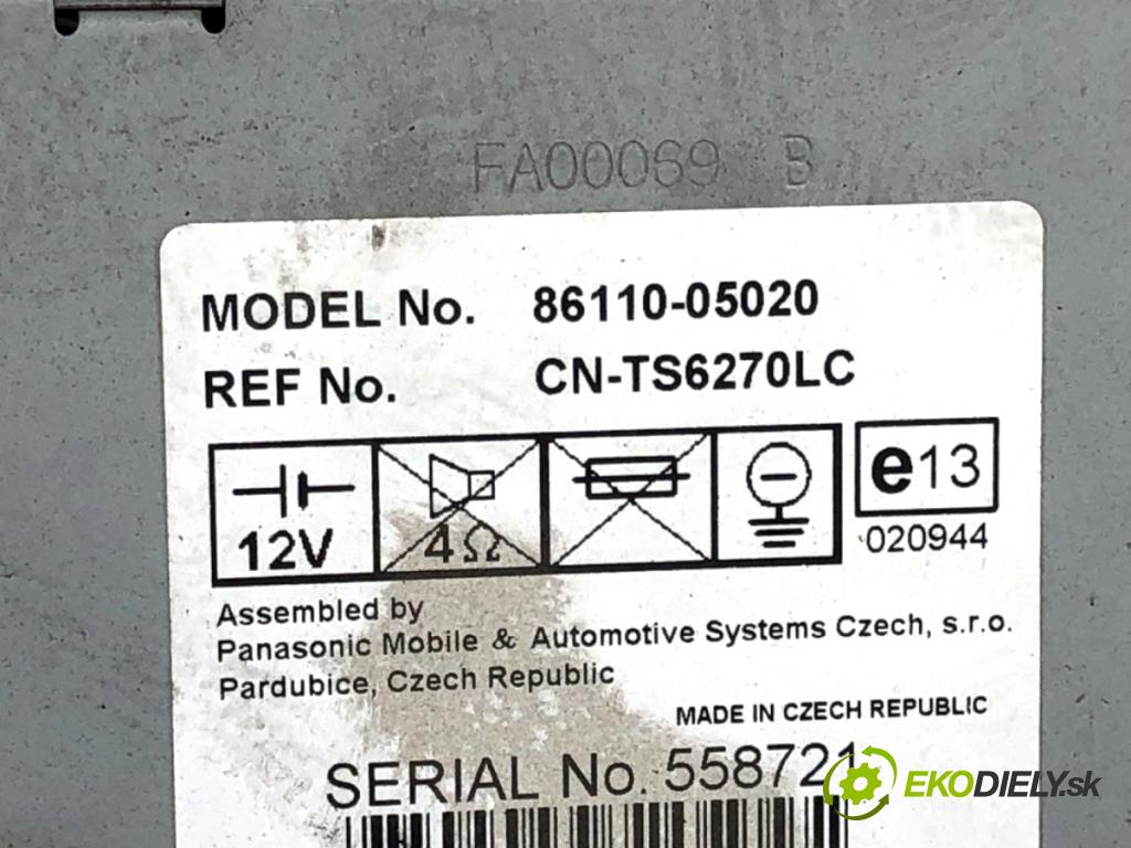 TOYOTA AVENSIS T25 liftback 2006 95 kW 1.8 (ZZT251_) 1794 Dislpej 86110-05020 (Prístrojová doska)