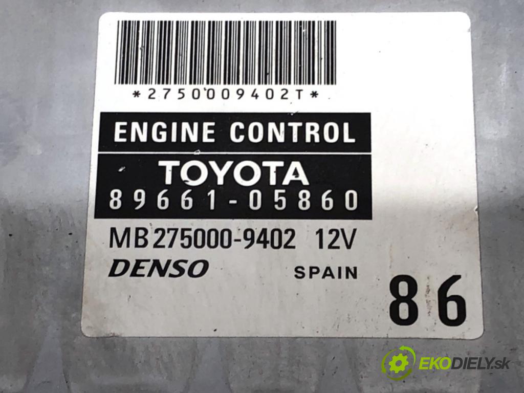 TOYOTA AVENSIS T25 liftback 2006 95 kW 1.8 (ZZT251_) 1794 riadiaca jednotka Motor 89661-05860 (Riadiaca jednotka)