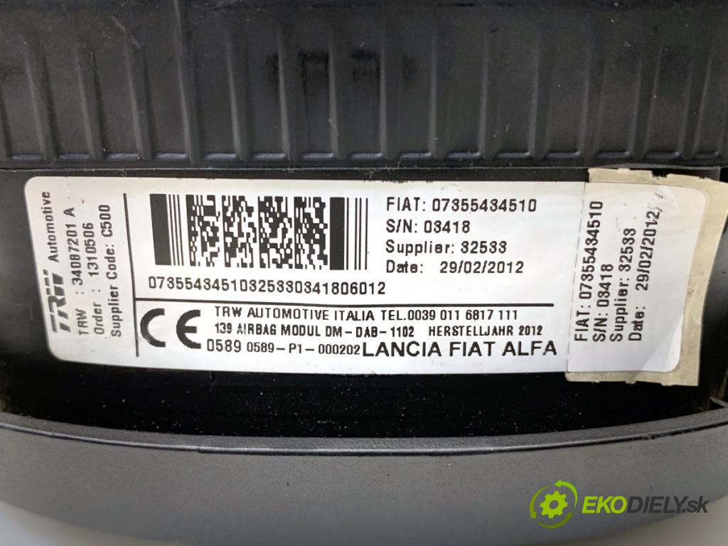 FIAT PANDA III liftback 2012 51 kW 1.2 (312PXA1A) 1242 AirBag volantu 07355434510 (Airbag)