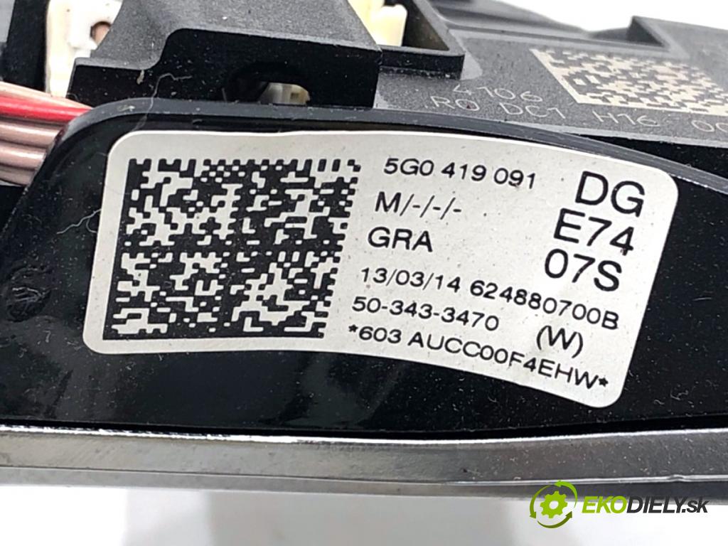 VW GOLF VII liftback 2014 77 kW 1.6 TDI 1598 SPÍNAČE: volantu multifunkční: 5G0959442J