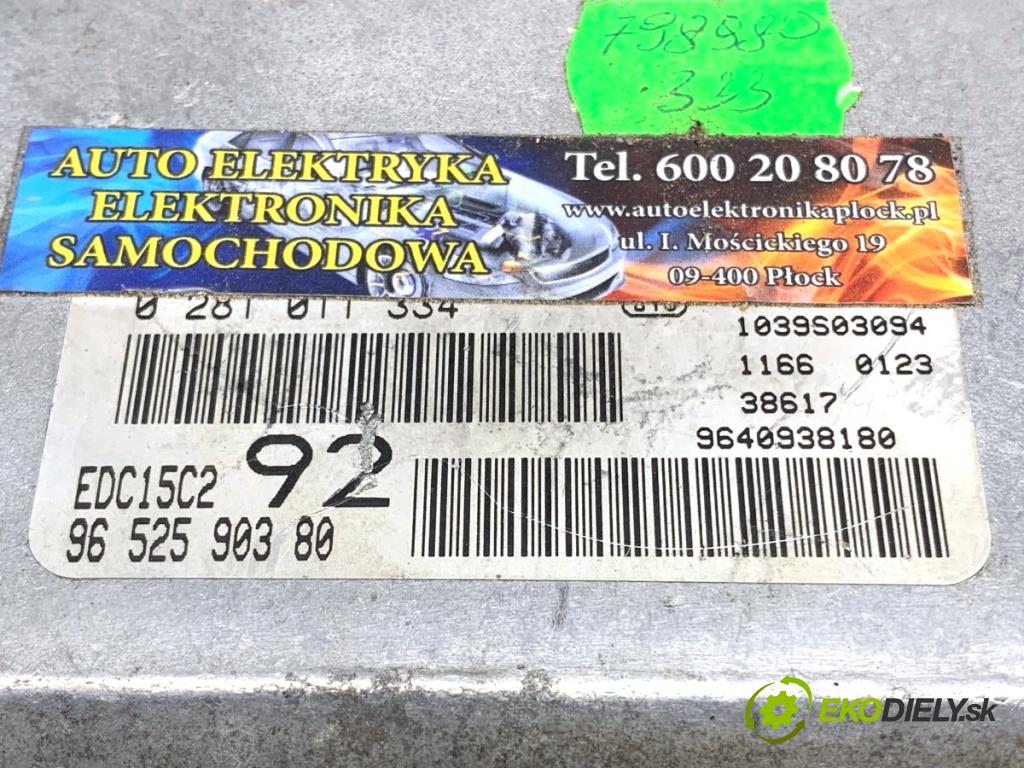 CITROEN C8 nadwozie wielkoprzestrzenne (MPV) 2003 79 kW 2.0 HDi 1997 riadiaca jednotka Motor 9652590380 (Riadiaca jednotka)