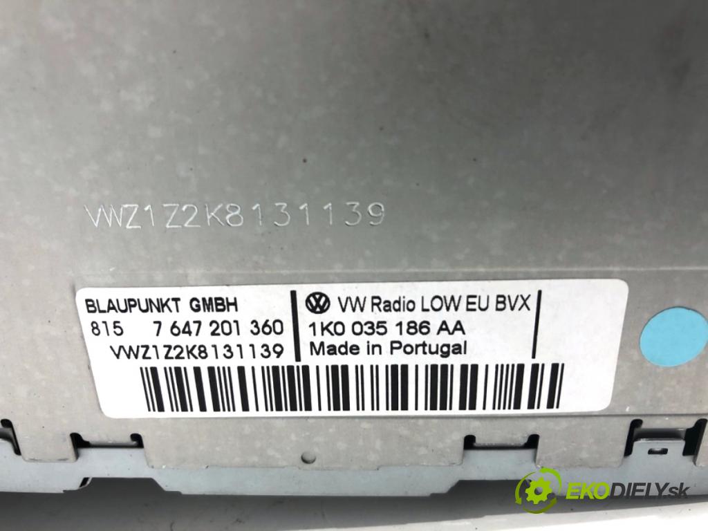VW PASSAT B6 Kombi 2010 77 kW 1.6 TDI 1598 RADIO 1K0035186AA (Audio zariadenie)