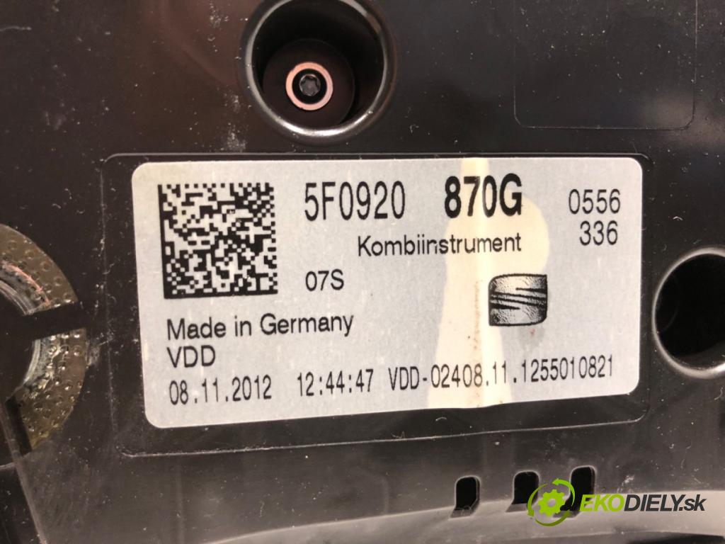 SEAT LEON III liftback 2013 110 kW 2.0 TDI 1968 Prístrojovka 5F0920870G (Prístrojová doska)
