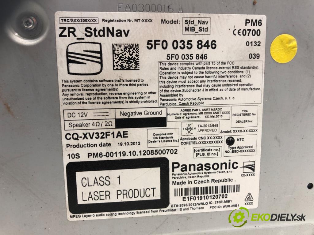 SEAT LEON III liftback 2013 110 kW 2.0 TDI 1968 čítač navigácie 5F0035846 (Elektrosúčasti ostatné)