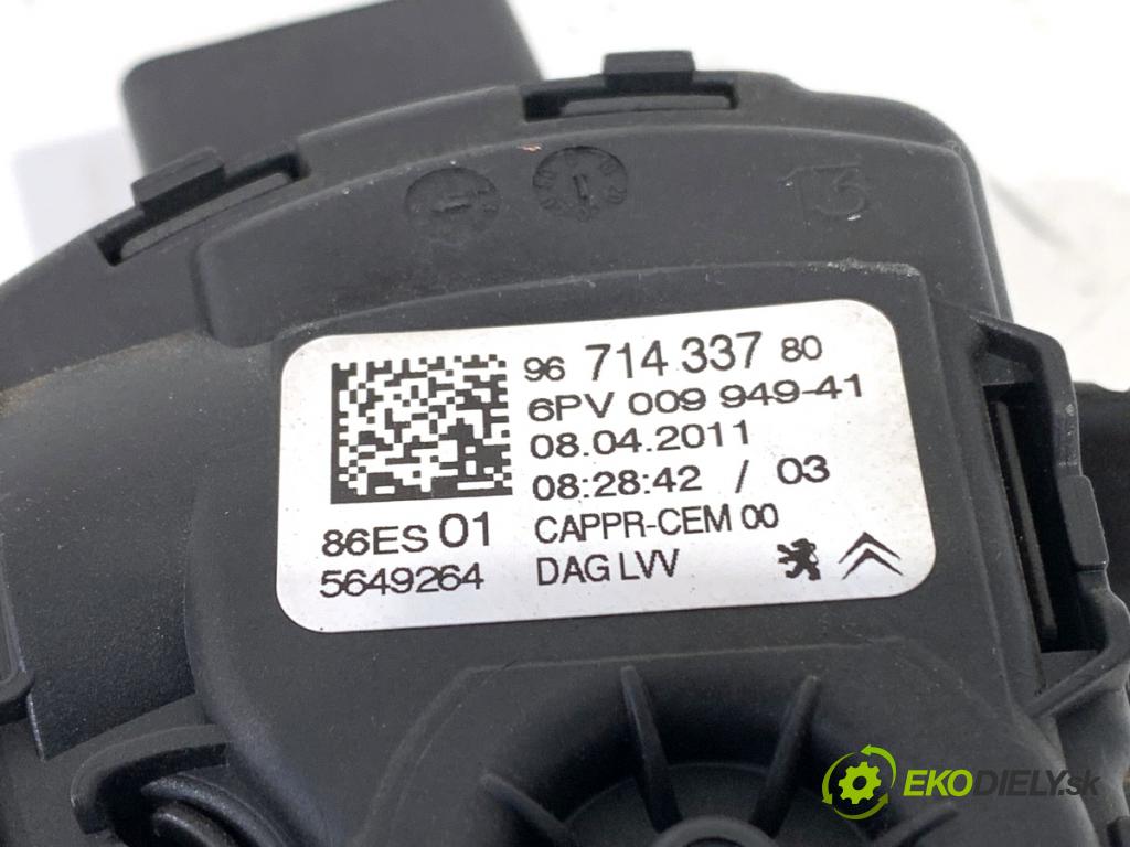 CITROEN C3 II liftback 2011 50 kW 1.4 HDi 70 1398 Potenciometer plynu 9671433780 (Potenciometer plynového pedálu)