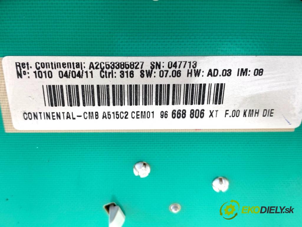 CITROEN C3 II liftback 2011 50 kW 1.4 HDi 70 1398 Prístrojovka 96668806XT (Prístrojová doska)