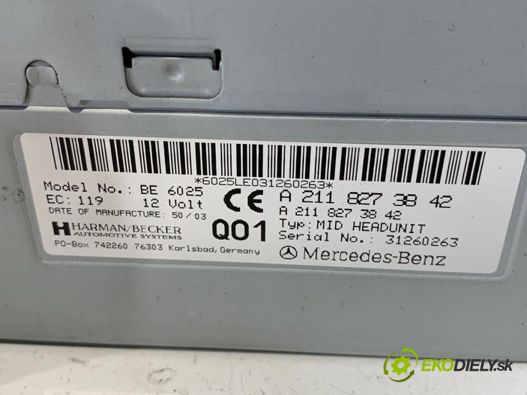 MERCEDES-BENZ W211 sedan 2004 110 kW E 220 CDI (211.006) 2148 RADIO 2118273842 (Audio zariadenie)