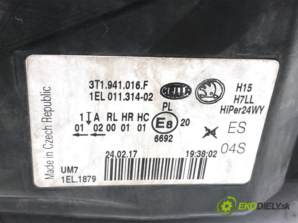SKODA SUPERB II Kombi 2014 103 kW 2.0 TDI 16V 1968 Svetlomet pravy predný 3T1941016F