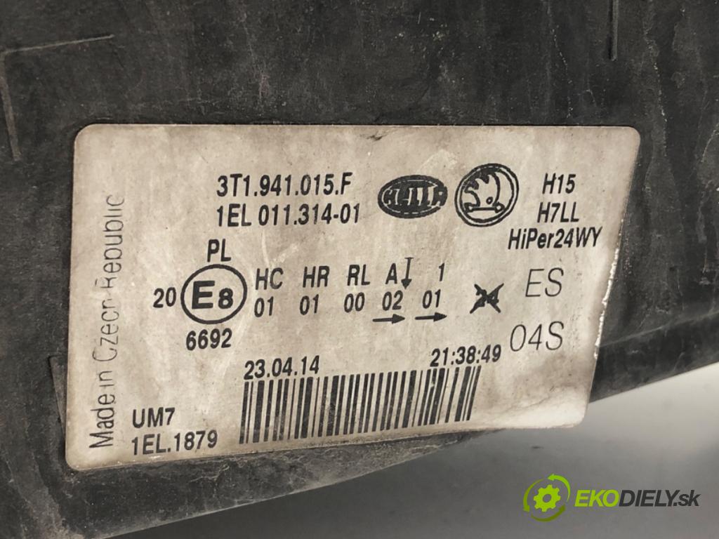 SKODA SUPERB II Kombi 2014 103 kW 2.0 TDI 16V 1968 Svetlomet ľavy predný 3T1941015F