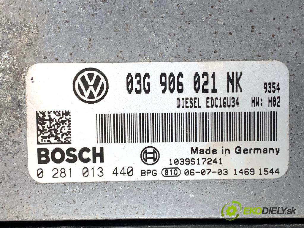 VW PASSAT B6 Kombi 2006 103 kW 2.0 TDI 1968 riadiaca jednotka Motor 03G906021NK 0281013440 (Riadiaca jednotka)