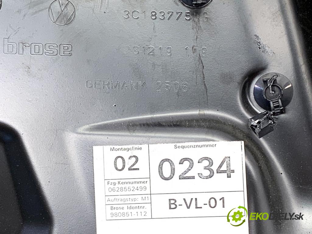 VW PASSAT B6 Kombi 2006 103 kW 2.0 TDI 1968 mechanismus okna levý přední část 1K0959793L