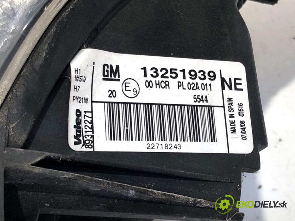 OPEL VECTRA C Kombi 2008 110 kW 1.9 CDTI (F35) 1910 Svetlomet ľavy predný 13251939