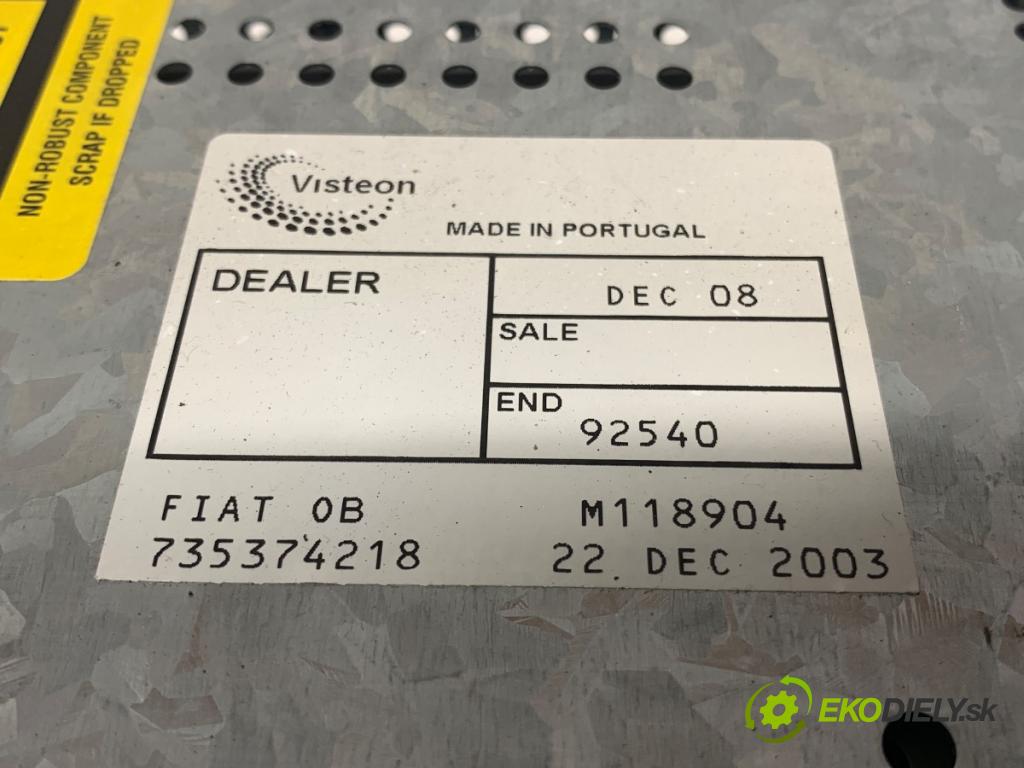 FIAT STILO liftback 2004 85 kW 1.9 JTD (192_XE1A) 1910 RADIO 735374218 (Audio zariadenie)