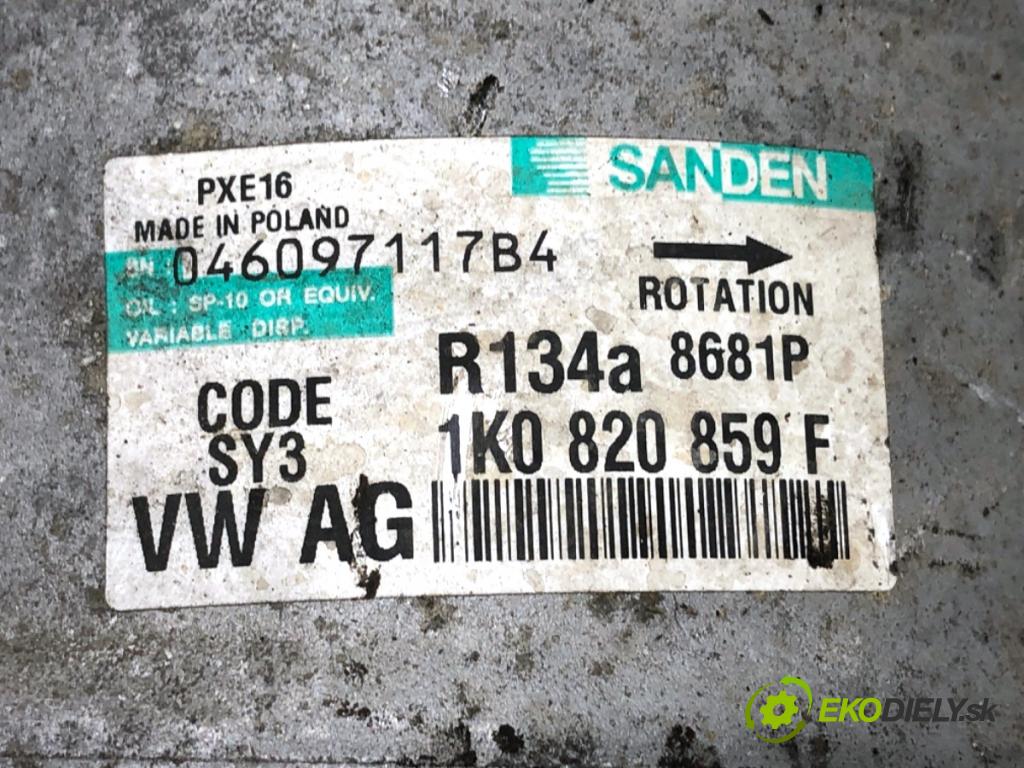 VW PASSAT B6 sedan 2007 103 kW 2.0 TDI 1968 Kompresor klimatizácie 1K0820859F (Kompresor klimatizácie)