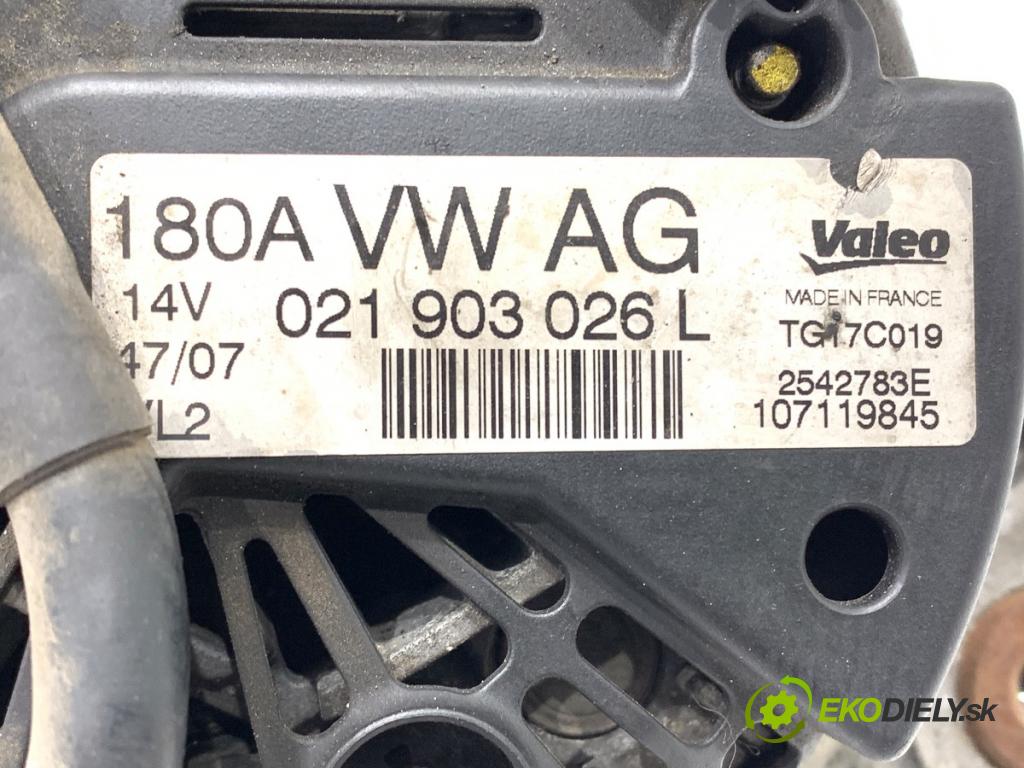 VW PASSAT B6 sedan 2007 103 kW 2.0 TDI 1968 Alternátor 021903026L (Alternátor)