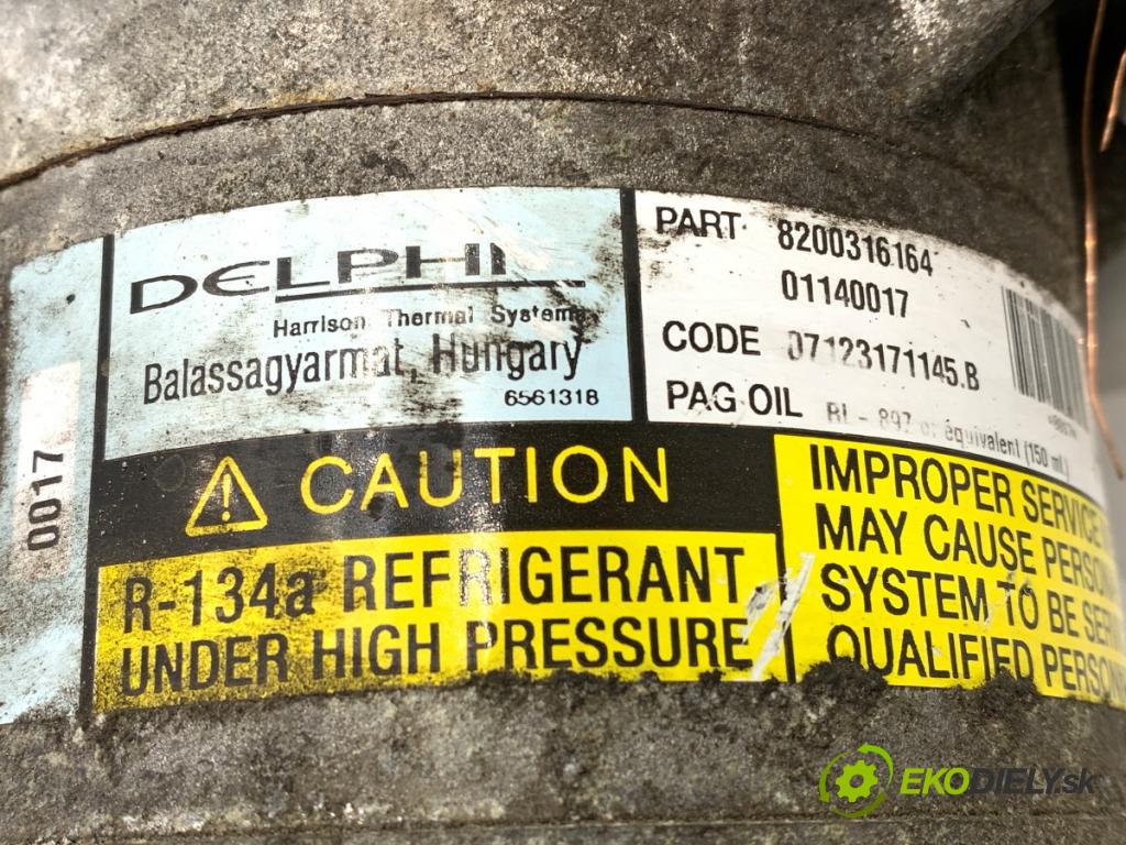 RENAULT SCÉNIC II nadwozie wielkoprzestrzenne (MPV) 2003 83 kW 1.6 (JM0C, JM0J, JM1B) 1598 Kompresor klimatizácie 8200316164 (Kompresor klimatizácie)