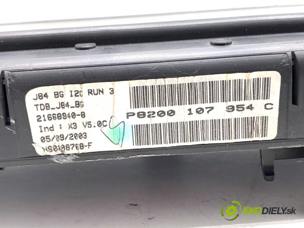 RENAULT SCÉNIC II nadwozie wielkoprzestrzenne (MPV) 2003 83 kW 1.6 (JM0C, JM0J, JM1B) 1598 Prístrojovka P8200107954C (Prístrojová doska)