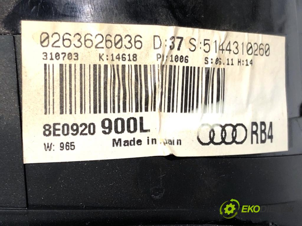 AUDI A4 B6 sedan 2003 110 kW 2.0 FSI 1984 Prístrojovka 8E0920900L (Prístrojová doska)