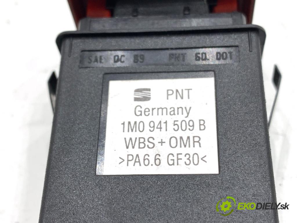 SEAT TOLEDO II sedan 2003 81 kW 1.9 TDI 1896 Spínač svetiel výstražných (núdzových) 1M0941509B (Prepínacie páčky pod volantom)