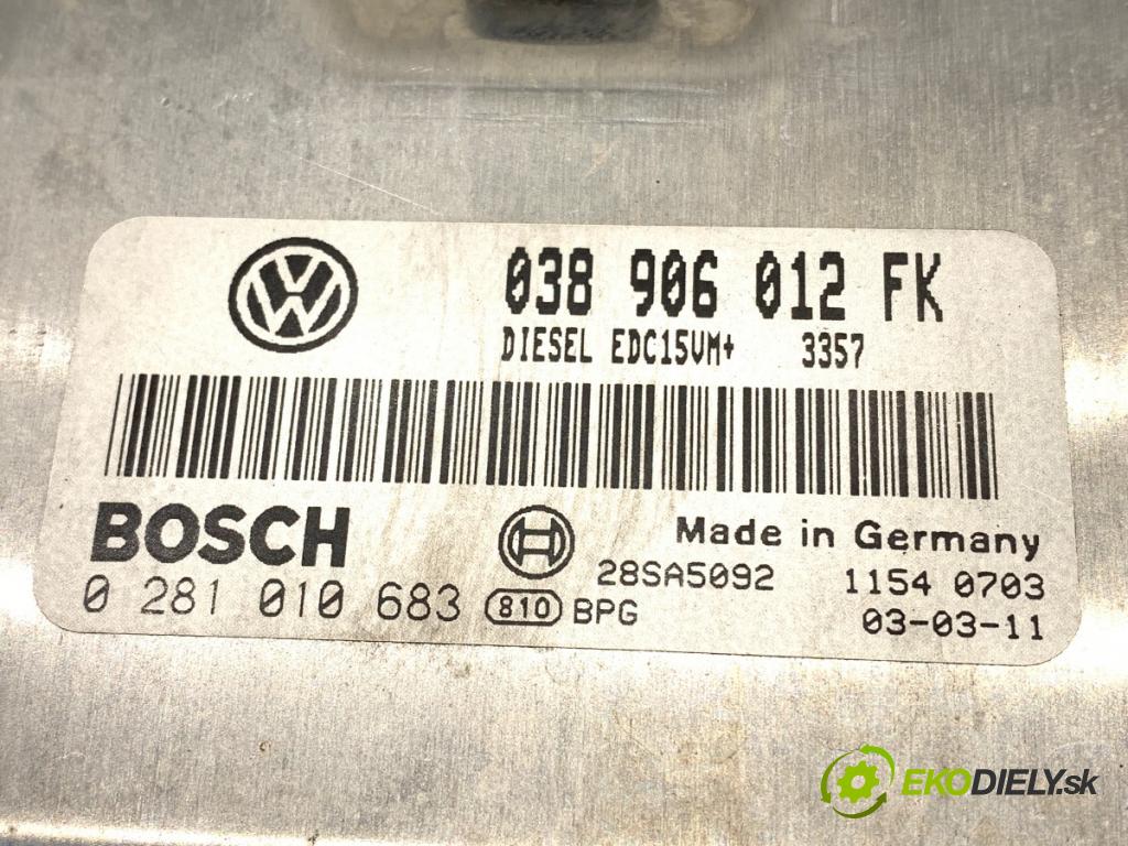 SEAT TOLEDO II sedan 2003 81 kW 1.9 TDI 1896 riadiaca jednotka Motor 038906012FK (Riadiaca jednotka)