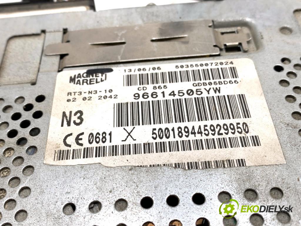 PEUGEOT 407 SW Kombi 2006 100 kW 2.0 HDi 135 1997 RADIO 96614505YW (Audio zariadenie)
