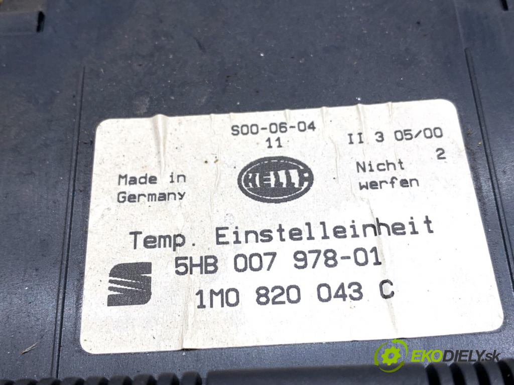 SEAT LEON I liftback 2000 132 kW 1.8 20V T 1781 Panel ovládania kúrenia 1M0820043C (Prepínacie páčky pod volantom)