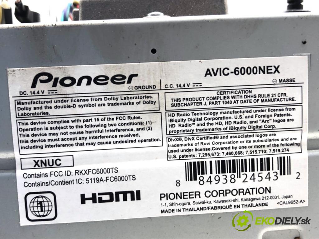 SUBARU IMPREZA III WRX sedan 2015 221 kW 2.0 AWD 1998 RADIO Navigácia AVIC-6000NEX (Audio zariadenie)