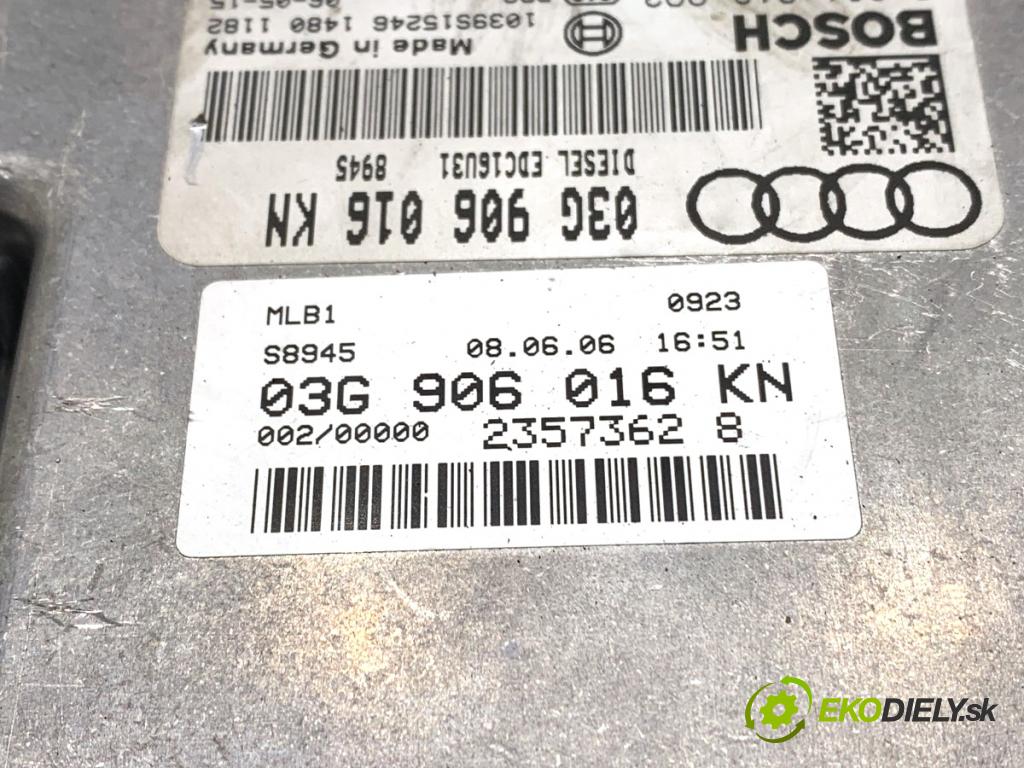 AUDI A4 B7 Kombi 2006 103 kW 2.0 TDI 1968 řídící jednotka motora 03G906016KN (Řídící jednotky)