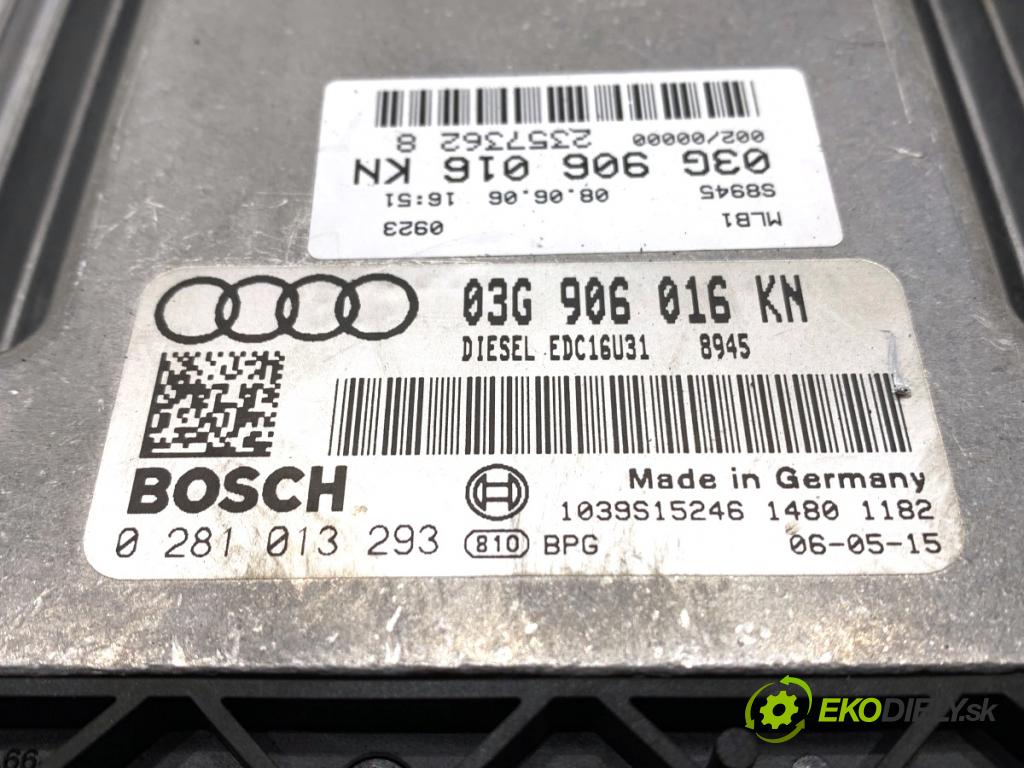 AUDI A4 B7 Kombi 2006 103 kW 2.0 TDI 1968 riadiaca jednotka Motor 03G906016KN (Riadiaca jednotka)