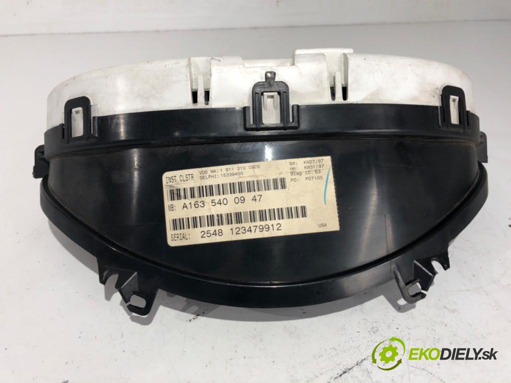 MERCEDES-BENZ W163 SUV 1998 110 kW ML 230 (163.136) 2295 Prístrojovka 1635400947 (Prístrojová doska)