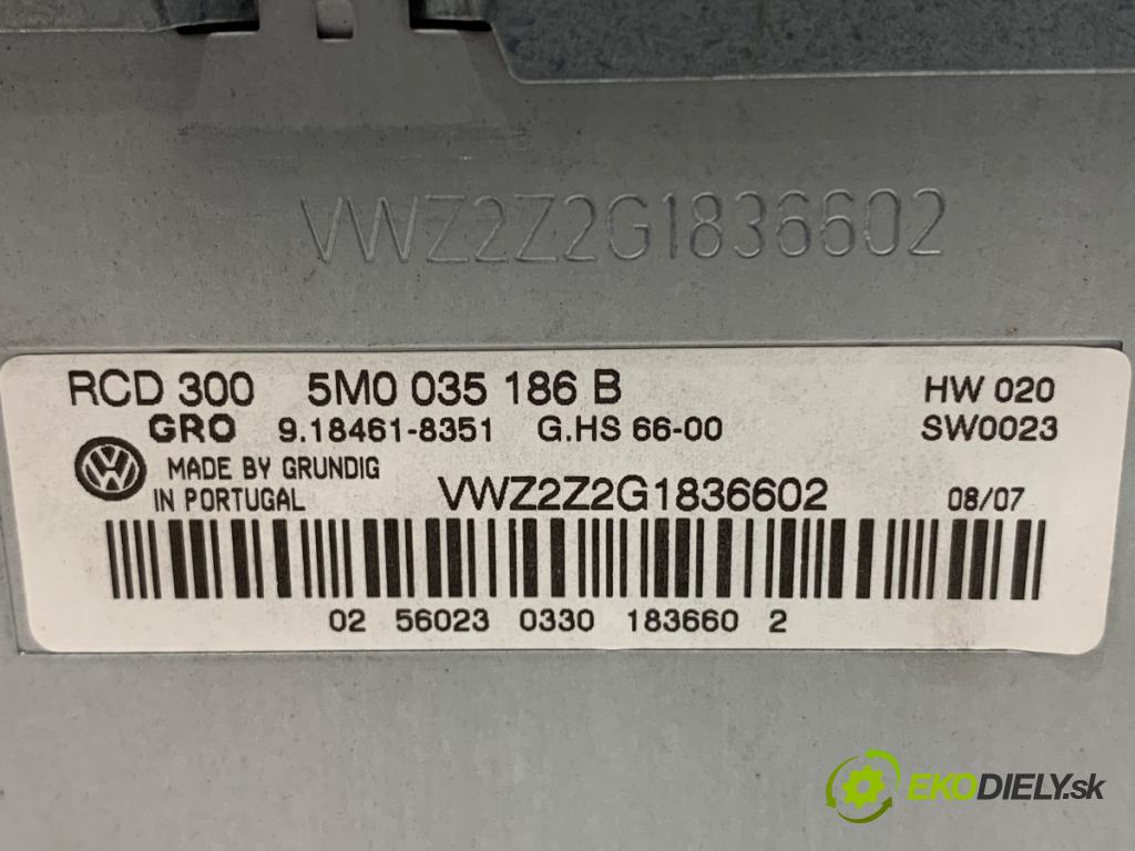 VW GOLF PLUS V liftback 2006 77 kW 1.9 TDI 1896 RADIO 5M0035186B (Audio zariadenie)