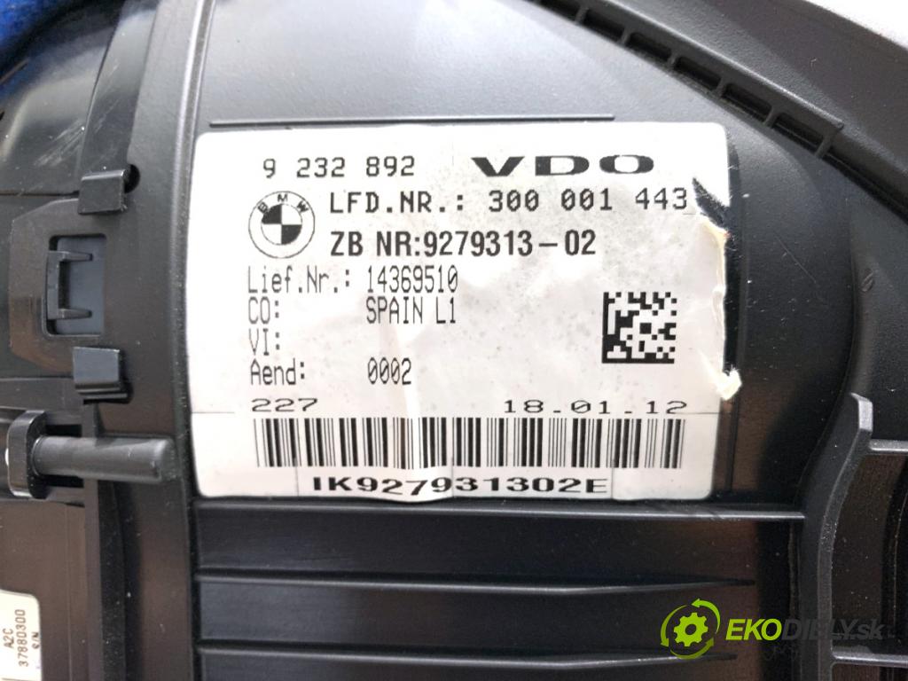 BMW F20 liftback 2012 100 kW 116 i 1598 Prístrojovka 9232892 (Prístrojová doska)