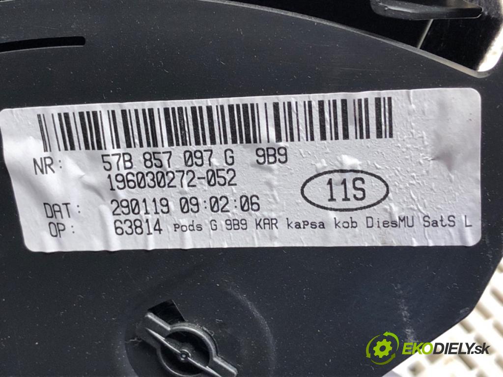 SKODA KAROQ SUV 2019 140 kW 2.0 TSI 4x4 1984 Priehradka, kastlík spolujazdca 57B857097G (Priehradka (kastlík))