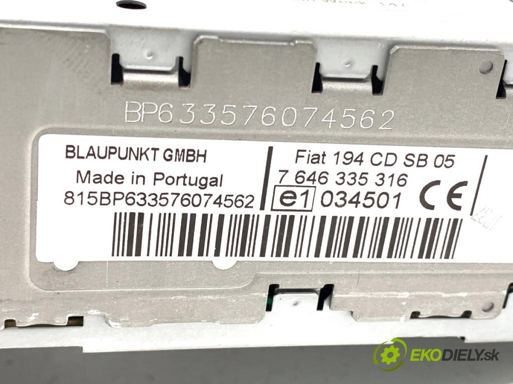 FIAT CROMA Kombi 2007 103 kW 1.8 16V 1796 RADIO 7646335316 (Audio zariadenie)