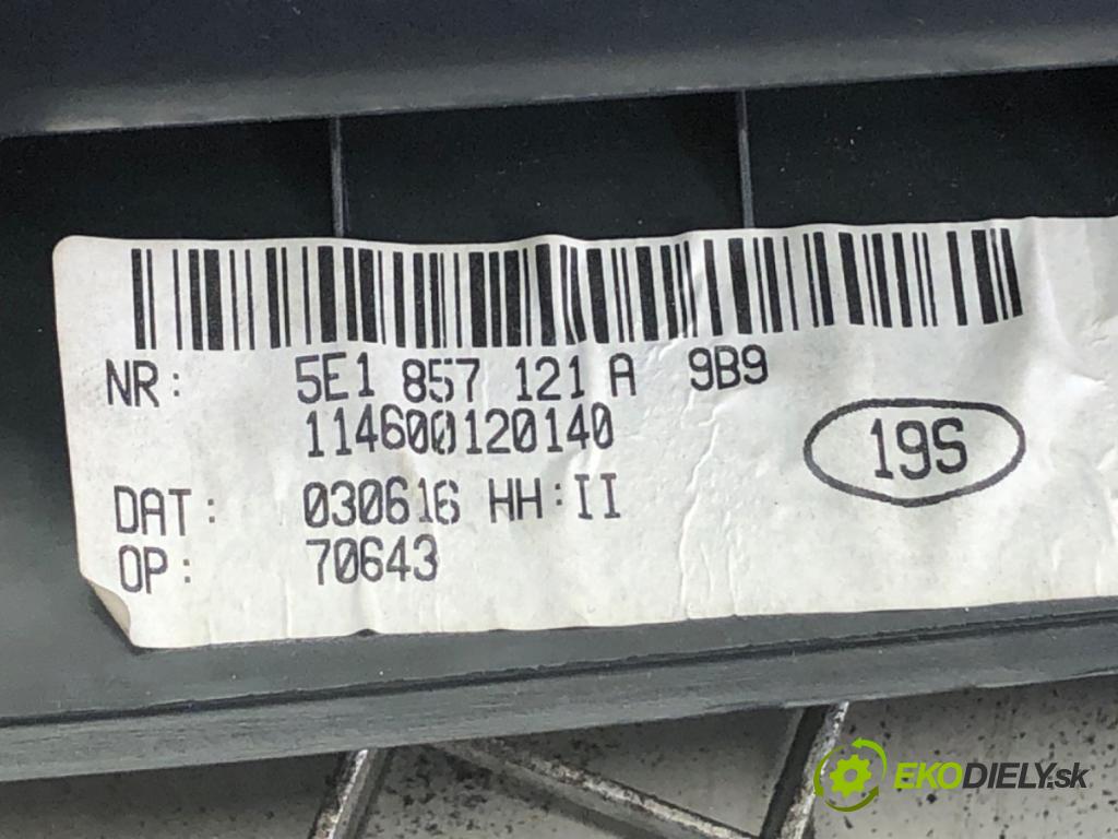 SKODA OCTAVIA III liftback 2016 81 kW 1.6 TDI 1598 Priehradka, kastlík spolujazdca 5E1857121A (Priehradka (kastlík))