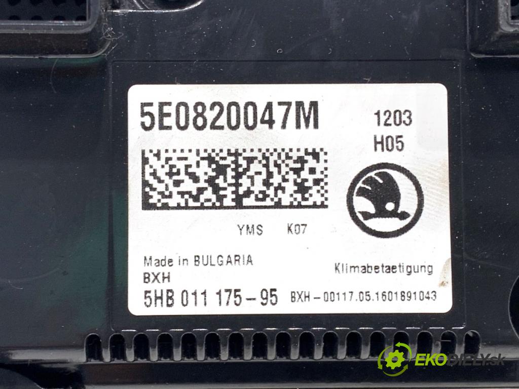 SKODA OCTAVIA III liftback 2016 81 kW 1.6 TDI 1598 Panel ovládania kúrenia 5E0820047M (Prepínacie páčky pod volantom)