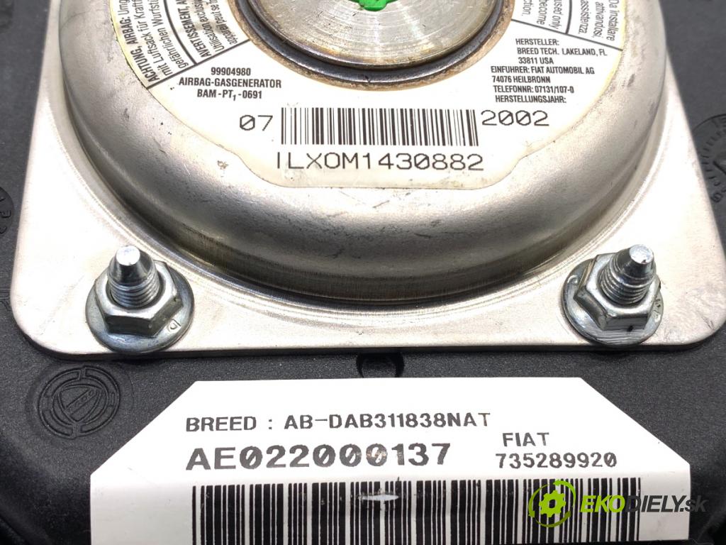 ALFA ROMEO 147 liftback 2002 88 kW 1.6 16V T.SPARK (937.AXA1A, 937.AXB1A, 937.BXB1A) 1598 AirBag volantu 735289920 (Airbag)