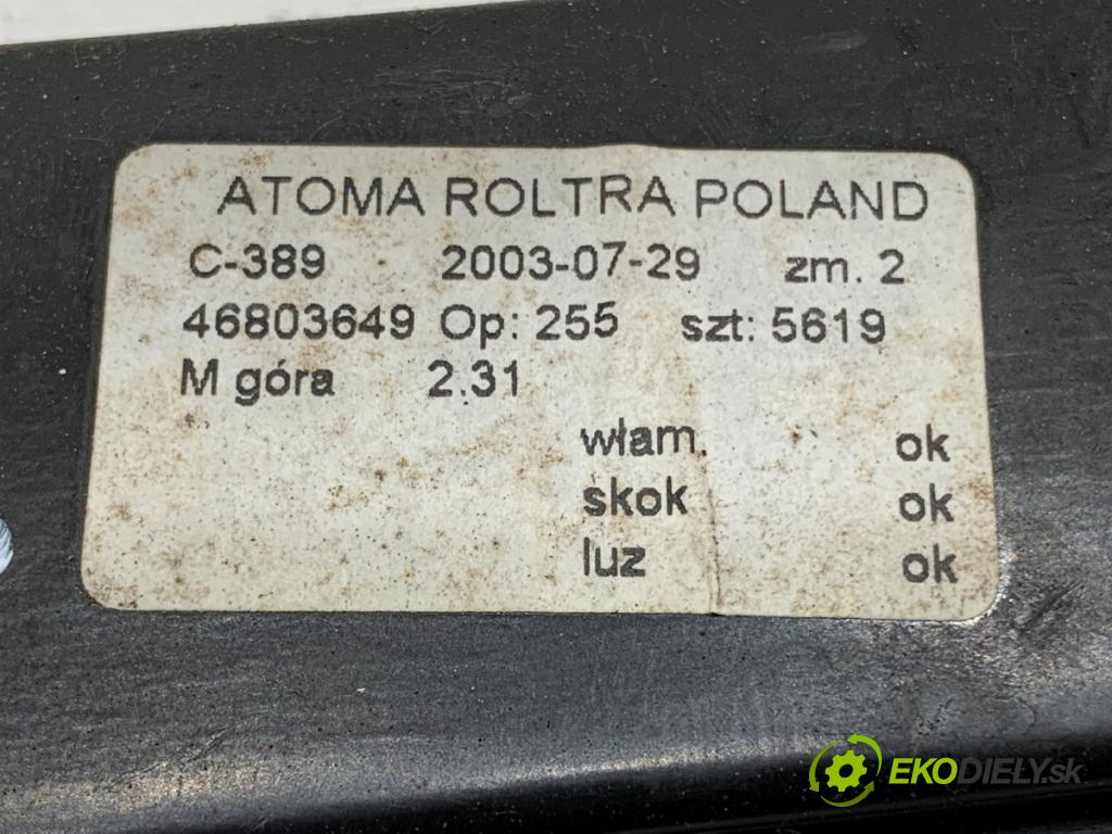 FIAT PANDA II liftback 2003 40 kW 1.1 (169.AXA1A) 1108 mechanismus okna pravý přední část 46803649