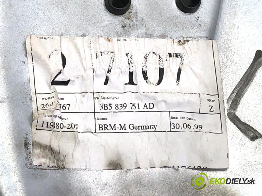 VW PASSAT B5 sedan 1999 85 kW 1.9 TDI 1896 mechanismus okna levý zadní část 3B5839755C
