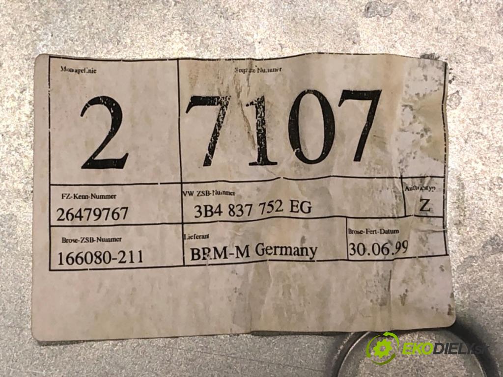 VW PASSAT B5 sedan 1999 85 kW 1.9 TDI 1896 mechanismus okna pravý přední část 3B4837756D