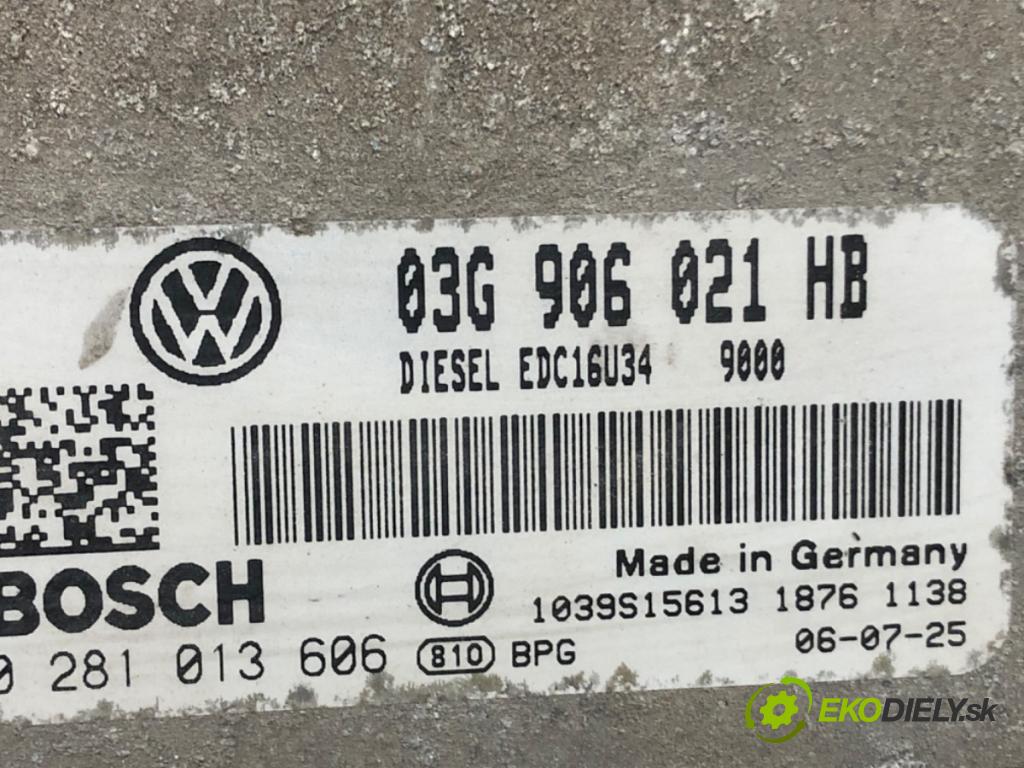 VW JETTA III sedan 2007 77 kW 1.9 TDI 1896 riadiaca jednotka Motor 03G906021HB 0281013606 (Riadiaca jednotka)