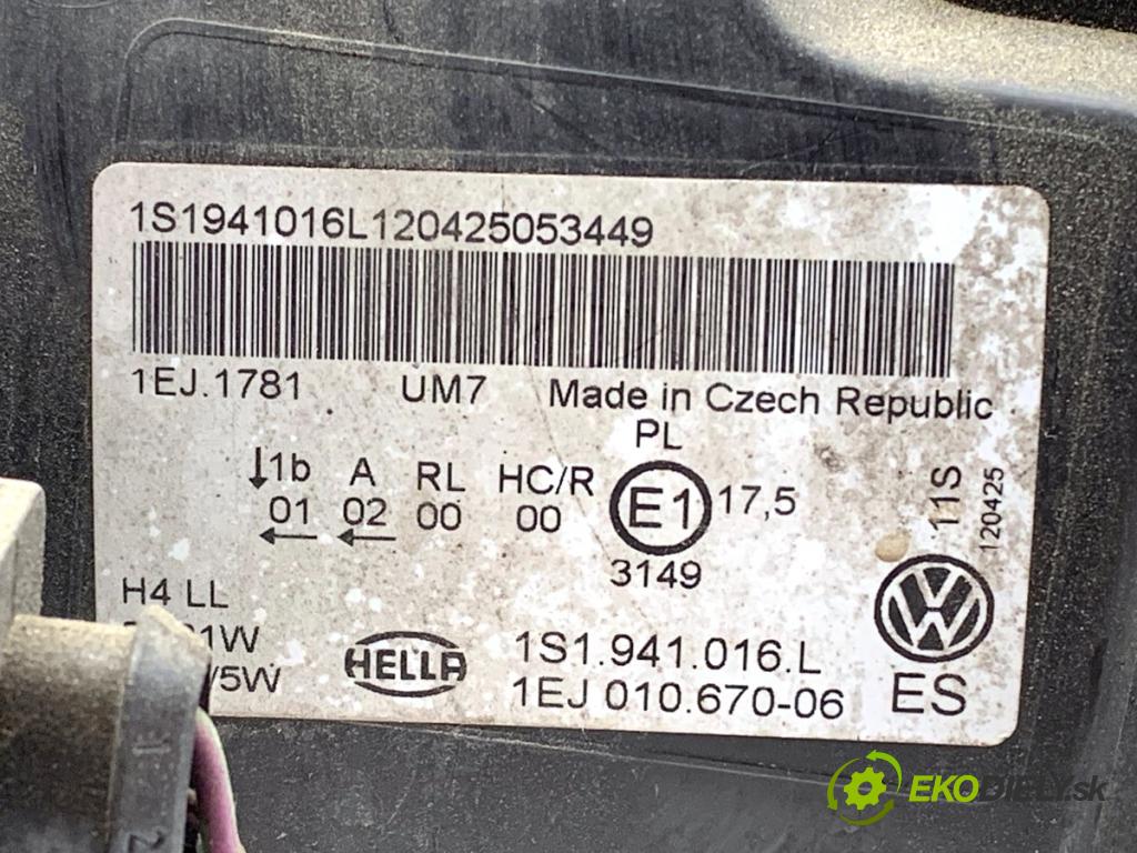 VW UP! liftback 2012 55 kW 1.0 999 Svetlomet pravy predný 1S1941016L