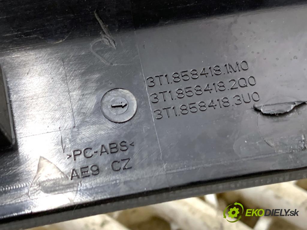 SKODA SUPERB II liftback 2008 125 kW 2.0 TDI 1968 lišty kryt 3T1858418 (Lišta)