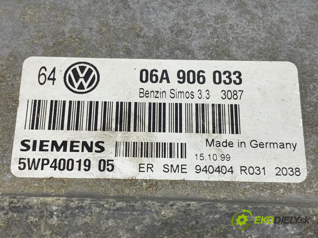 VW GOLF IV liftback 1999 74 kW 1.6 1595 riadiaca jednotka Motor 06A906033 (Riadiaca jednotka)